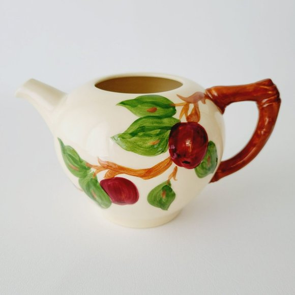 Vintage Franciscan Apple Teapot NO LID, Teacup & Saucer c1953-58 USA Fruit Decor - Picture 2 of 15
